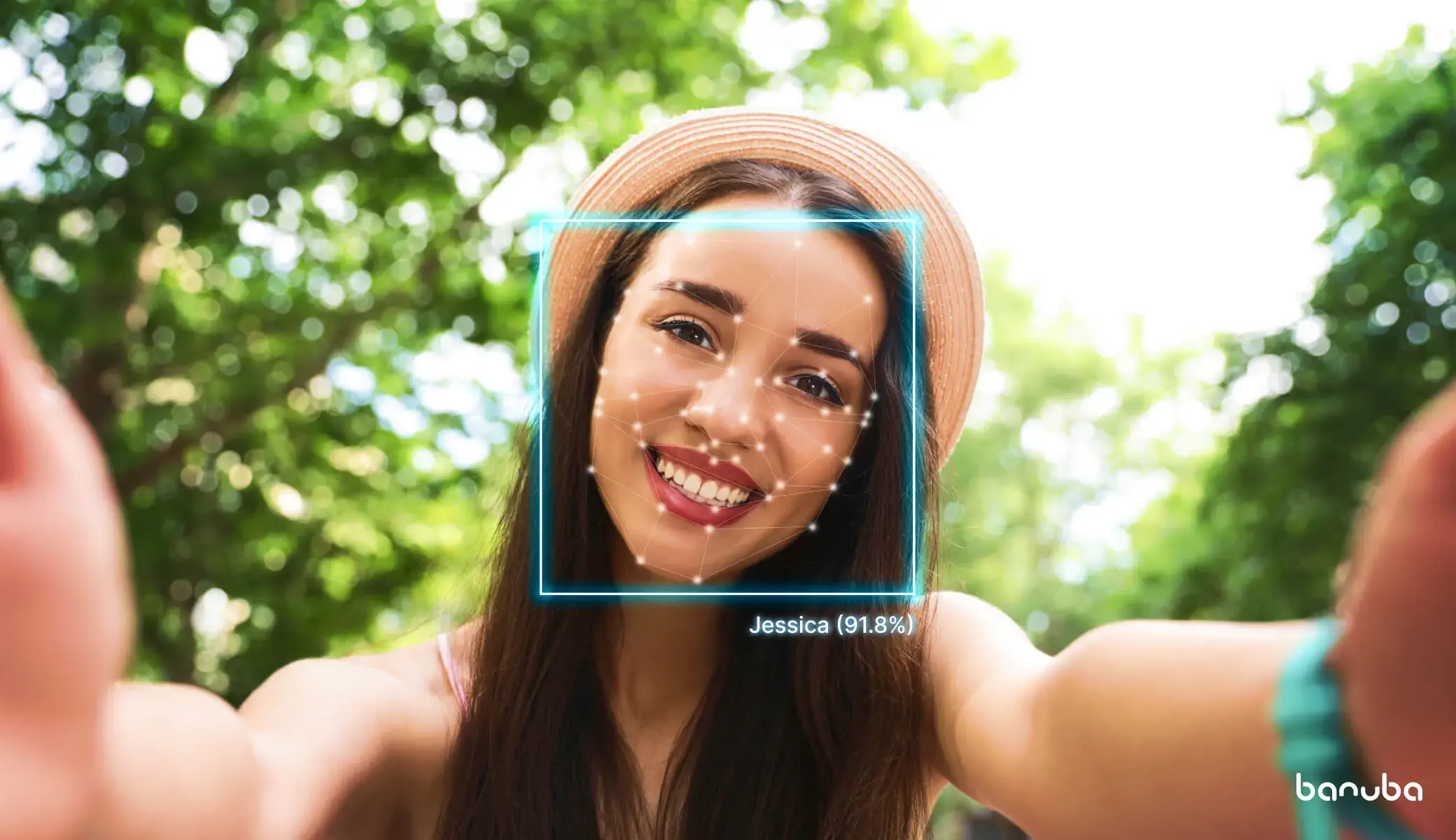woman in motion face detection